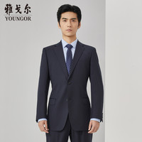 雅戈尔 套西上衣男03F1款两粒单排扣外套标准版商务西服羊毛混纺 藏青 2XL 185/104A