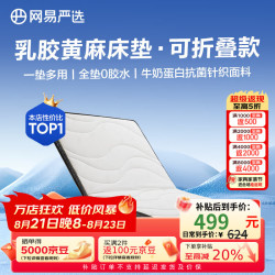 网易严选 天然乳胶黄麻椰棕床垫 0胶水学生老人护脊养腰硬质薄垫子抗菌防螨 90*190*6cm
