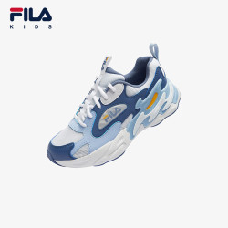 FILA 儿童童鞋跑步鞋2026年夏季新款男中大童儿童复古跑鞋 斐乐白/雾蓝色-WC 33 内长20.5cm
