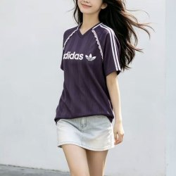 adidas 滔搏丨adidas阿迪达斯三叶草女JERSEY蕾丝设计时尚短袖T恤LF2323