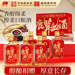 吉林敖东 敖东鹿茸血酒125ml*6瓶 梅花鹿清香型36度 黄芪枸杞养生酒口粮款礼盒