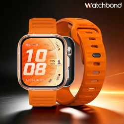 watchbond 适用华为watchfit5pro手表带fit5丹霞橙FKM氟橡胶腕表带fit5运动fit4pro新款fit3智能男女高级夏季透气