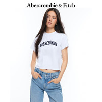 Abercrombie & Fitch 新款Abercrombie & Fitch美式复古潮流气质时尚LOGO棉质内搭短袖T恤26夏女装157-6253 象牙白 S