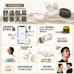 漫步者 AI同声翻 耳夹蓝牙耳机+磁吸收纳袋  有线充电 Type-C 黑色