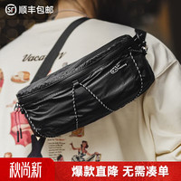 马登 工装 山系机能斜挎包户外手机腰包摩托车黑色胸包骑行手拿包男 黑色