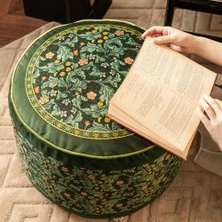 范居态度 绿芜美式坐墩复古榻榻米蒲团坐垫轻奢中古风沙发搁脚凳子