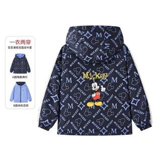 迪士尼 男女童连帽薄外套春秋季款儿童中大童青少年软夹克