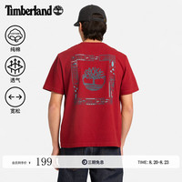 Timberland 官方男装短袖T恤夏季印花舒适透气休闲宽松A5MYJ A5MYJAFG/酒庄红  建议拍小一码 L