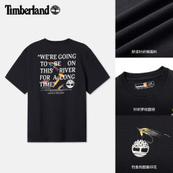 Timberland 官方男装短袖T恤夏季钓鱼钩印花透气休闲|A5SN3 A5SN3001/黑色 L