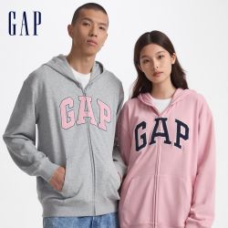 Gap 男士字母logo拉链连帽卫衣 611720
