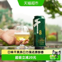 天湖啤酒 8度干啤500ml*12听*3箱口味干爽水源清冽还原醇香