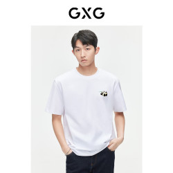 GXG 熊猫贴布 纯棉 白色 175/L 男士T恤