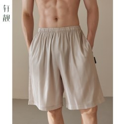 轩靓 睡裤男士短裤夏季薄款大裤衩宽松五分裤凉感仿真丝