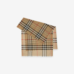 BURBERRY 格纹丝毛混纺轻盈围巾 多色
