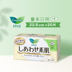 花王 乐而雅素肌 日用卫生巾带护翼22.5cm*20片