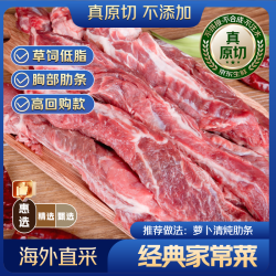 京东超市 海外直采 原切牛胸部肋条4斤(500g*4) 长肋条 烧烤炖煮牛肉