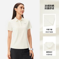 李宁 绅适衫POLO衫女夏季2026新款冰丝高尔夫上衣翻领T恤运动短袖