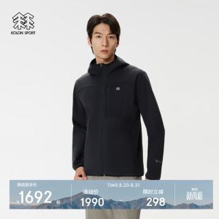 KOLON SPORT KOLON可隆风脊石墨烯软壳夹克防泼水防静电防风男女外套 黑色BK-男
