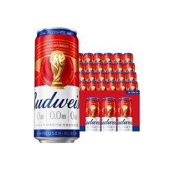百威 0.0%无醇啤酒330ML*24听世界杯款低酒精整箱批发