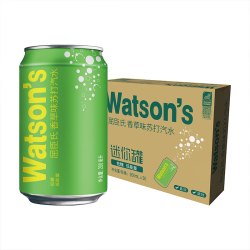 屈臣氏 香草mini气泡水苏打汽水碳酸饮料200ml*30罐整箱迷你装正品