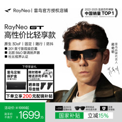 雷鸟 RayNeo GT AR智能眼镜 原生3DoF 高清巨幕防抖观影 多端可用XR设备雷鸟GT单机