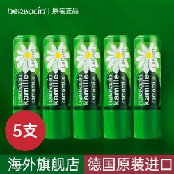 贺本清 德国洋甘菊小雏菊润唇膏女保湿滋润补水防干裂学生专用男护唇5支