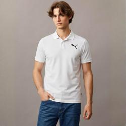 PUMA 纯色直筒POLO衫 舒适透气轻便合身男款短袖T恤