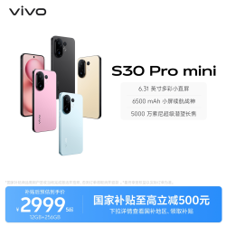 vivo S30 Pro mini 5G手机 12GB+256GB 薄荷青