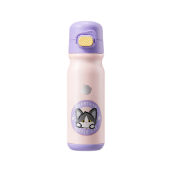 babycare 奇趣公仔免拧盖便携保温杯 500ml 黎空紫