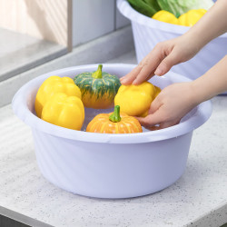 茶花 加深塑料洗脸盆 脸盆 39cm 紫色
