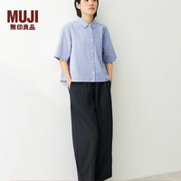 無印良品 MUJI 无印良品 MUJI 女式 凉感短袖衬衫 女士衬衣外套上衣女装女款夏季