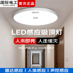 fdd 智能雷达感应吸顶灯家用过道走廊人体感应声控灯LED三防节能电灯 18W 三防-雷达感应灯23cm白光