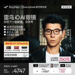 雷鸟 iO AI眼镜智能眼镜 双目显示眼镜翻译提词极夜充电盒款