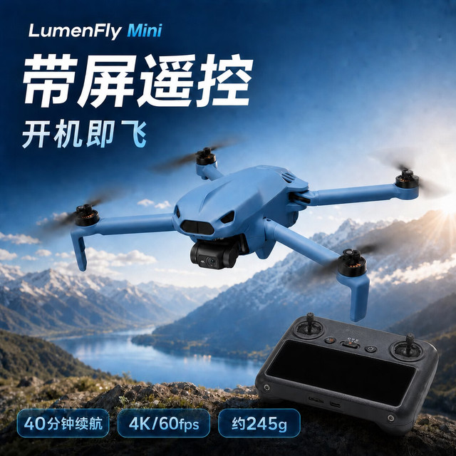 引光 LumenFly） Mini 4K高清迷你航拍无人机三轴机械增稳前向避障数字图传新手