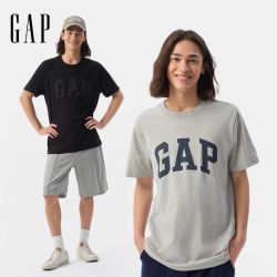 Gap 纯棉 男女装T恤 灰色