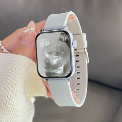 小米手机通用WATCH 6智能手表蓝牙通话测血压心率健康运动手环 灰胶银色 默认项