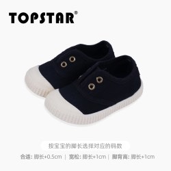 TOPSTAR 儿童学步鞋一脚蹬帆布鞋软底入园鞋幼儿园室内鞋宝宝布鞋