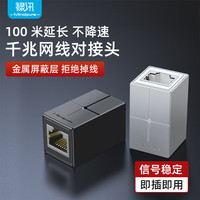 禄讯 网线对接头 延长器转接头RJ45网络千兆双通头 宽带水晶头 网络直通头 白色
