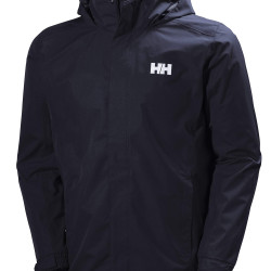 HELLY HANSEN Dubliner 男士夹克 防水、防风、透气 带可收纳兜帽,海蓝色,Small