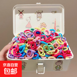 儿童发圈高弹力不伤发宝宝发绳女童扎头发皮筋头绳发饰高马尾女童 混彩款(12条袋装)