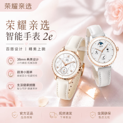 荣耀 ROSSINI智能手表 2I/2E 心率血氧健康检测，长续航智能消息提示多功能手表 2E 鎏金白