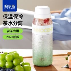 HAERS 茶水分离保温杯男女泡茶杯办公室学生专用便携水杯子 300mL+120mL