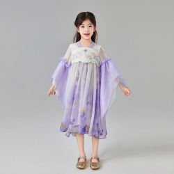 笛莎 女童25春秋中大童春秋装儿童连衣