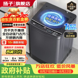 扬子 洗衣机全自动一级能效 家用大容量洗烘一体波轮 出租房宿舍神器 10KG租房神器 波轮