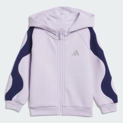 adidas 春秋季女小童经典针织撞色运动休闲长袖连帽套装