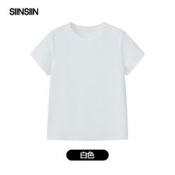 SIINSIIN 女士短袖2025新款夏季宽松百搭情侣t恤正肩显瘦白色上衣 白色 L