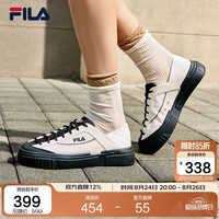 FILA 断层鞋1S丨帆布鞋26夏新款女鞋薄底透气一脚蹬休闲小白鞋