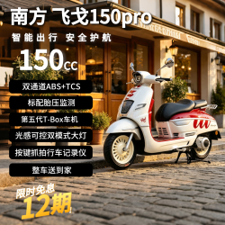 南方飞戈 150pro水冷智能T-Box车机燃油踏板摩托车复古通勤可乐红