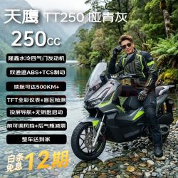 天鹰 TT250 隆鑫水冷发动机 哑青灰 26款 燃油踏板摩托车