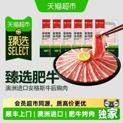 WALMSON 猫超臻选澳洲安格斯肥牛片牛肉卷烧烤烤肉食材露营火锅生鲜小包装